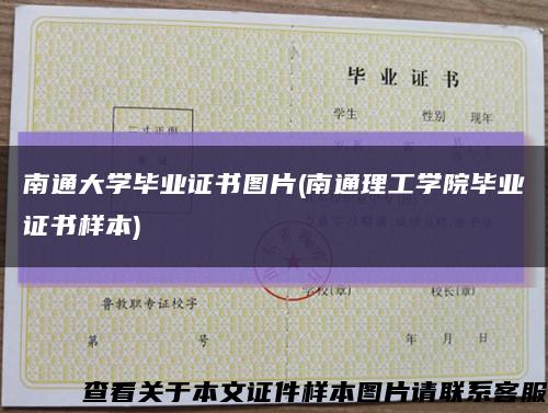 南通大學畢業證書圖片(南通理工學院畢業證書樣本)縮略圖