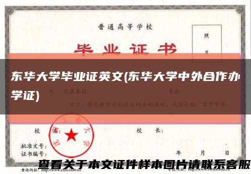 東華大學畢業證英文(東華大學中外合作辦學證)縮略圖