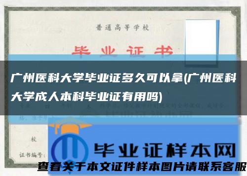 廣州醫科大學畢業證多久可以拿(廣州醫科大學成人本科畢業證有用嗎)縮略圖