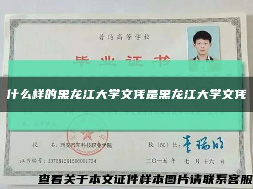 什么樣的黑龍江大學文憑是黑龍江大學文憑縮略圖