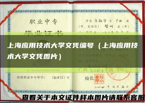 上海應用技術大學文憑編號（上海應用技術大學文憑圖片）縮略圖