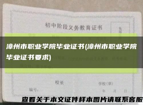 漳州市職業學院畢業證書(漳州市職業學院畢業證書要求)縮略圖