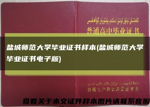 鹽城師范大學畢業證書樣本(鹽城師范大學畢業證書電子版)縮略圖