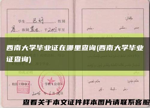西南大學畢業證在哪里查詢(西南大學畢業證查詢)縮略圖