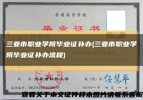 三亞市職業學院畢業證補辦(三亞市職業學院畢業證補辦流程)縮略圖
