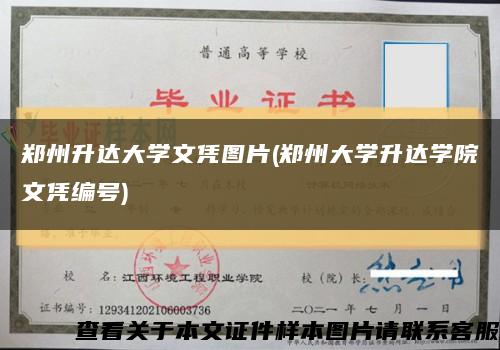 鄭州升達大學文憑圖片(鄭州大學升達學院文憑編號)縮略圖