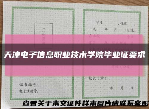 天津電子信息職業技術學院畢業證要求縮略圖