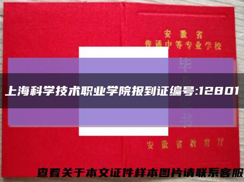 上?？茖W技術職業學院報到證編號:12801縮略圖