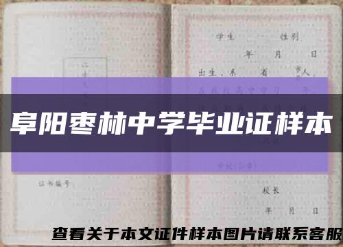 阜陽棗林中學畢業證樣本縮略圖