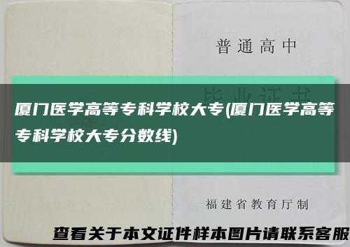 廈門醫學高等?？茖W校大專(廈門醫學高等?？茖W校大專分數線)縮略圖