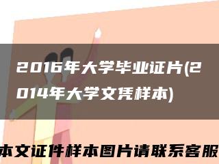 2016年大學畢業證片(2014年大學文憑樣本)縮略圖