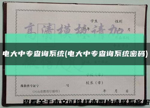 電大中專查詢系統(電大中專查詢系統密碼)縮略圖