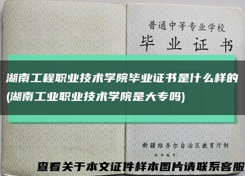 湖南工程職業技術學院畢業證書是什么樣的(湖南工業職業技術學院是大專嗎)縮略圖