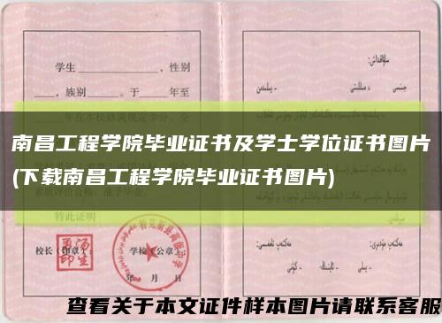 南昌工程學院畢業證書及學士學位證書圖片(下載南昌工程學院畢業證書圖片)縮略圖