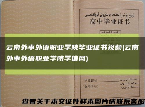 云南外事外語職業學院畢業證書視頻(云南外事外語職業學院學信網)縮略圖