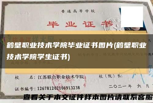鶴壁職業技術學院畢業證書圖片(鶴壁職業技術學院學生證書)縮略圖