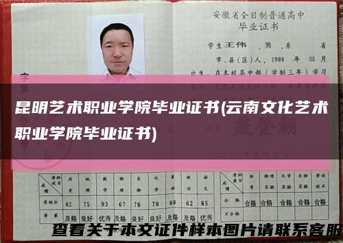 昆明藝術職業學院畢業證書(云南文化藝術職業學院畢業證書)縮略圖