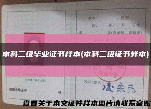 本科二級畢業證書樣本(本科二級證書樣本)縮略圖