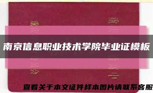 南京信息職業技術學院畢業證模板縮略圖