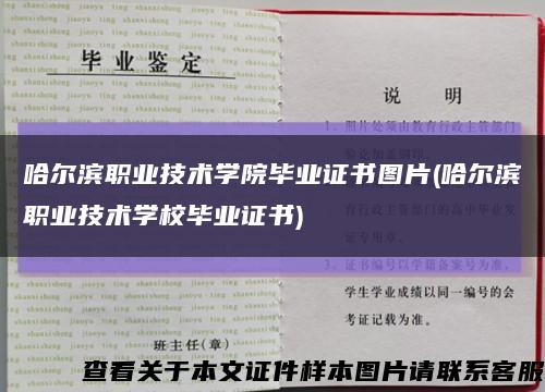 哈爾濱職業技術學院畢業證書圖片(哈爾濱職業技術學校畢業證書)縮略圖