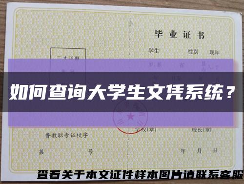 如何查詢大學生文憑系統？縮略圖