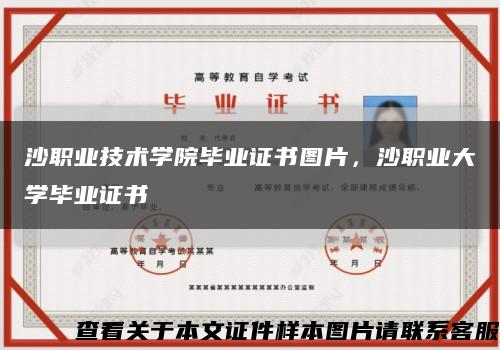 沙職業技術學院畢業證書圖片，沙職業大學畢業證書縮略圖