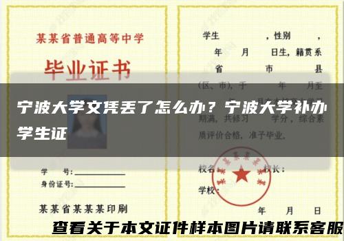 寧波大學文憑丟了怎么辦？寧波大學補辦學生證縮略圖
