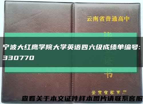 寧波大紅鷹學院大學英語四六級成績單編號:330770縮略圖