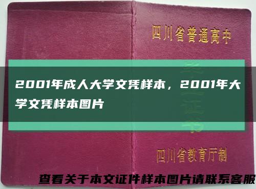 2001年成人大學文憑樣本，2001年大學文憑樣本圖片縮略圖