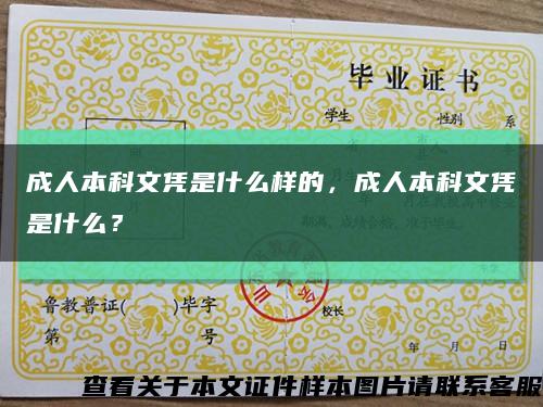 成人本科文憑是什么樣的，成人本科文憑是什么？縮略圖
