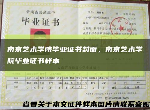 南京藝術學院畢業證書封面，南京藝術學院畢業證書樣本縮略圖