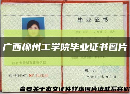 廣西柳州工學院畢業證書圖片縮略圖