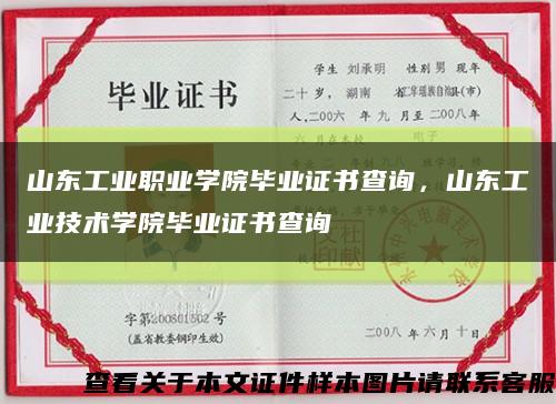 山東工業職業學院畢業證書查詢，山東工業技術學院畢業證書查詢縮略圖