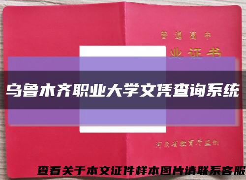 烏魯木齊職業大學文憑查詢系統縮略圖