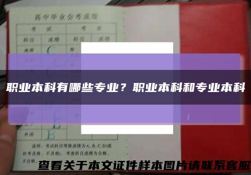 職業本科有哪些專業？職業本科和專業本科縮略圖