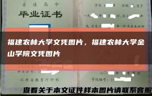 福建農林大學文憑圖片，福建農林大學金山學院文憑圖片縮略圖