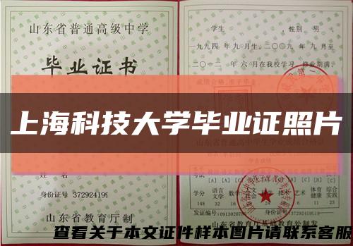 上?？萍即髮W畢業證照片縮略圖