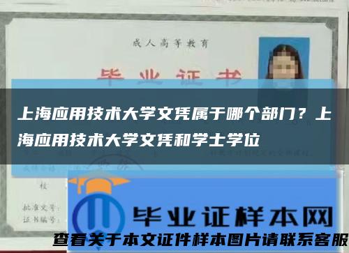 上海應用技術大學文憑屬于哪個部門？上海應用技術大學文憑和學士學位縮略圖