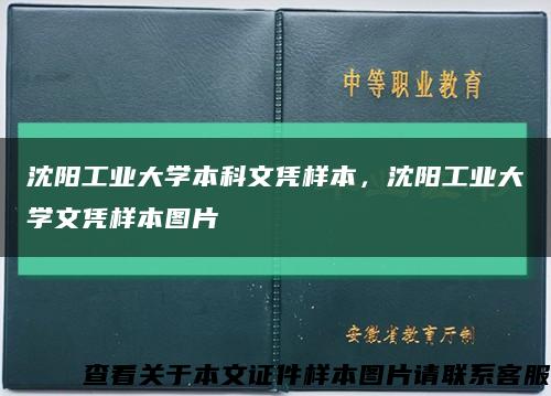 沈陽工業大學本科文憑樣本，沈陽工業大學文憑樣本圖片縮略圖