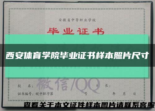 西安體育學院畢業證書樣本照片尺寸縮略圖