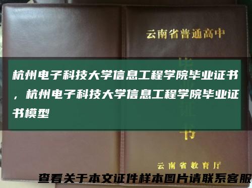 杭州電子科技大學信息工程學院畢業證書，杭州電子科技大學信息工程學院畢業證書模型縮略圖