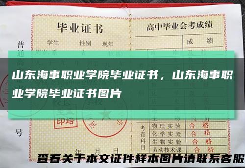 山東海事職業學院畢業證書，山東海事職業學院畢業證書圖片縮略圖