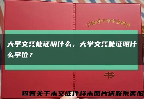 大學文憑能證明什么，大學文憑能證明什么學位？縮略圖