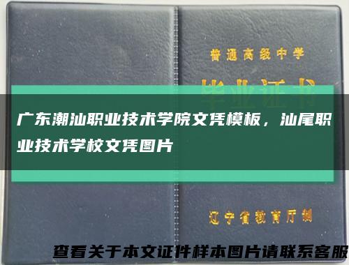 廣東潮汕職業技術學院文憑模板，汕尾職業技術學校文憑圖片縮略圖