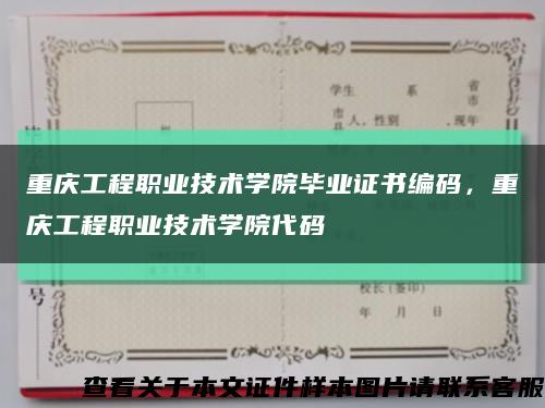重慶工程職業技術學院畢業證書編碼，重慶工程職業技術學院代碼縮略圖