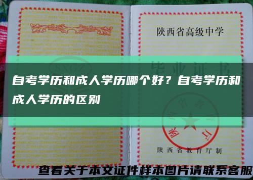 自考學歷和成人學歷哪個好？自考學歷和成人學歷的區別縮略圖