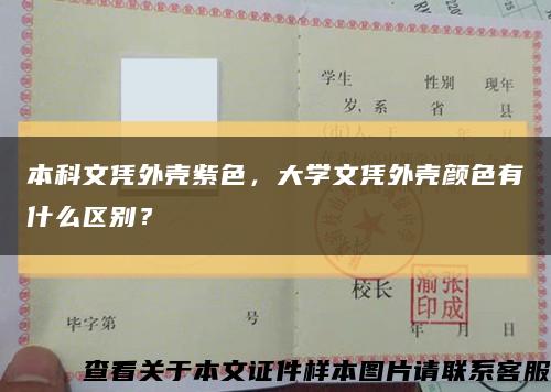 本科文憑外殼紫色，大學文憑外殼顏色有什么區別？縮略圖