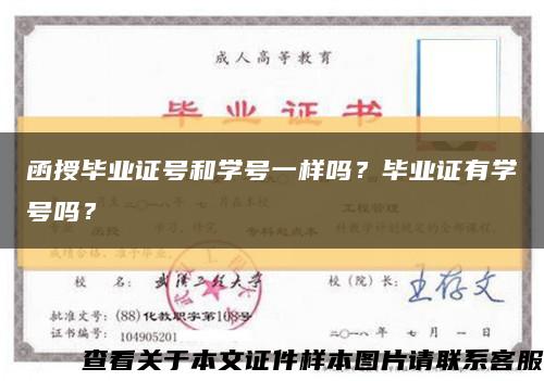 函授畢業證號和學號一樣嗎？畢業證有學號嗎？縮略圖