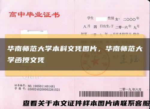 華南師范大學本科文憑圖片，華南師范大學函授文憑縮略圖