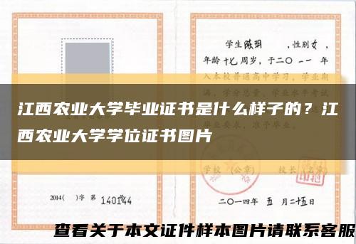 江西農業大學畢業證書是什么樣子的？江西農業大學學位證書圖片縮略圖